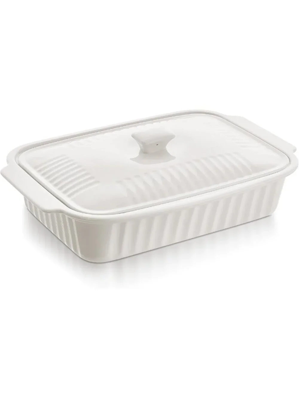 Large 5.5 Quart Ceramic Baking Dish with Lid - Versatile Lasagna & Casserole Pan